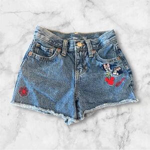 Old Navy x Disney Kids Blue Denim Embroidered Minnie Shorts size 7